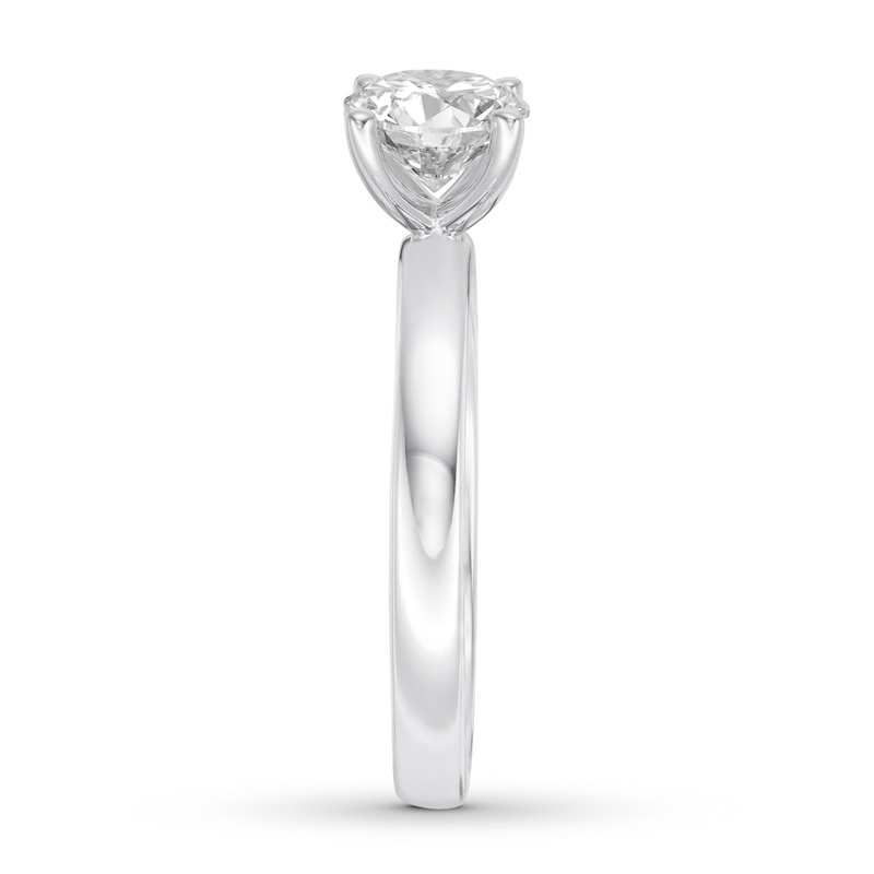 Certified Diamond Solitaire Ring 1 ct Round 14K White Gold (I/SI2)