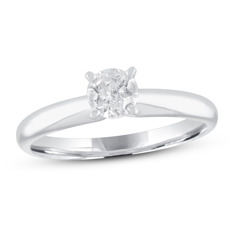 Main Image 1 of Diamond Solitaire Engagement Ring 1/2 ct tw Round-cut 10K White Gold (J/I3)