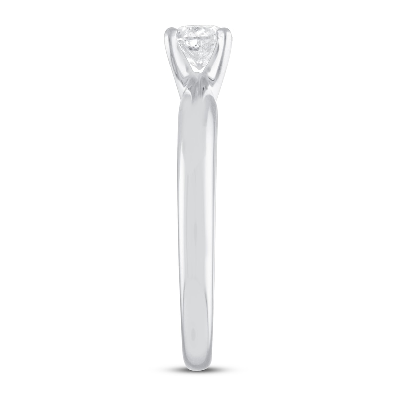 Main Image 3 of Diamond Solitaire Engagement Ring 1/2 ct tw Round-cut 10K White Gold (J/I3)