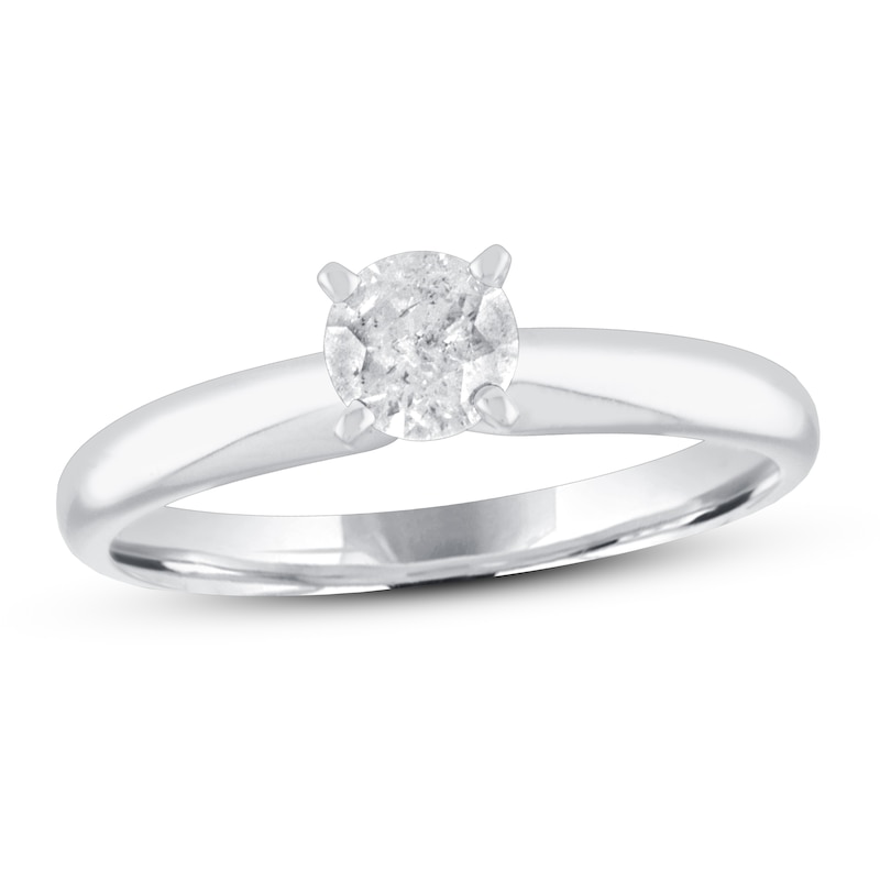 Main Image 1 of Diamond Solitaire Engagement Ring 1 ct tw Round-cut 10K White Gold (J/I3)