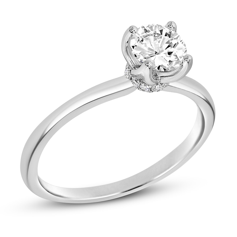 Diamond Solitaire GIA-graded Engagement Ring 3/4 ct tw Round-cut 18K White Gold (I/VS2)