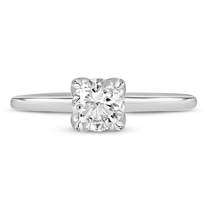 Diamond Solitaire GIA-graded Engagement Ring 3/4 ct tw Round-cut 18K White Gold