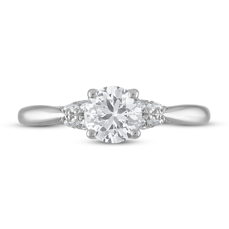 Diamond Solitaire Engagement Ring 7/8 ct tw Round-cut 14K White Gold (I/I2)