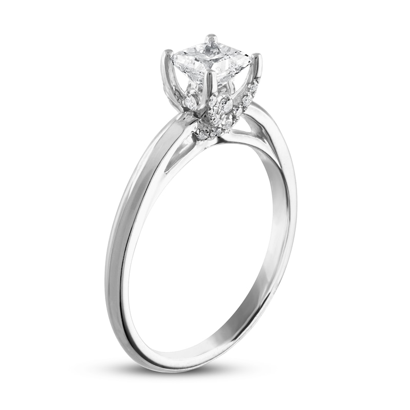 Main Image 2 of Diamond Solitaire Engagement Ring 3/4 ct tw Princess & Round 14K White Gold (I/I2)