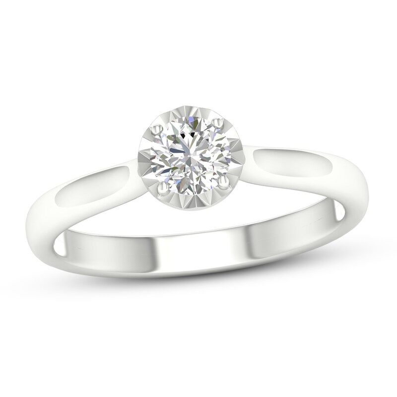 Diamond Solitaire Engagement Ring 1/2 ct tw Round-cut 10K White Gold