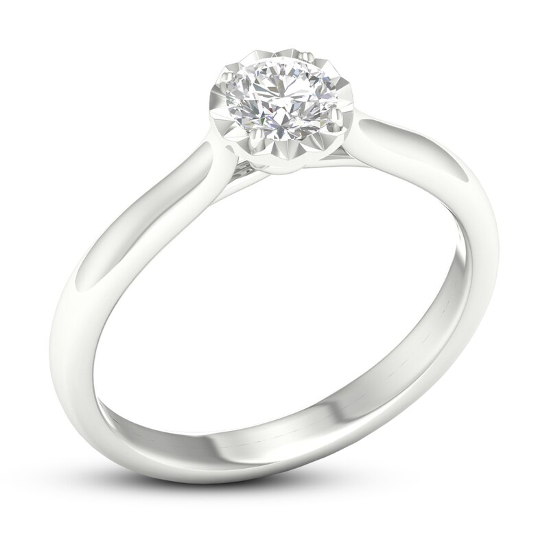 Diamond Solitaire Engagement Ring 1/2 ct tw Round-cut 10K White Gold