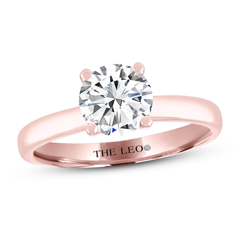 Main Image 1 of THE LEO Artisan Diamond Solitaire Engagement Ring 1-1/2 ct tw Round-cut 14K Rose Gold