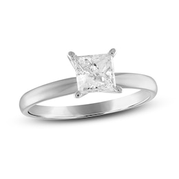 Diamond Solitaire Engagement Ring 1 ct tw Princess-cut 10K White Gold (J/I3)