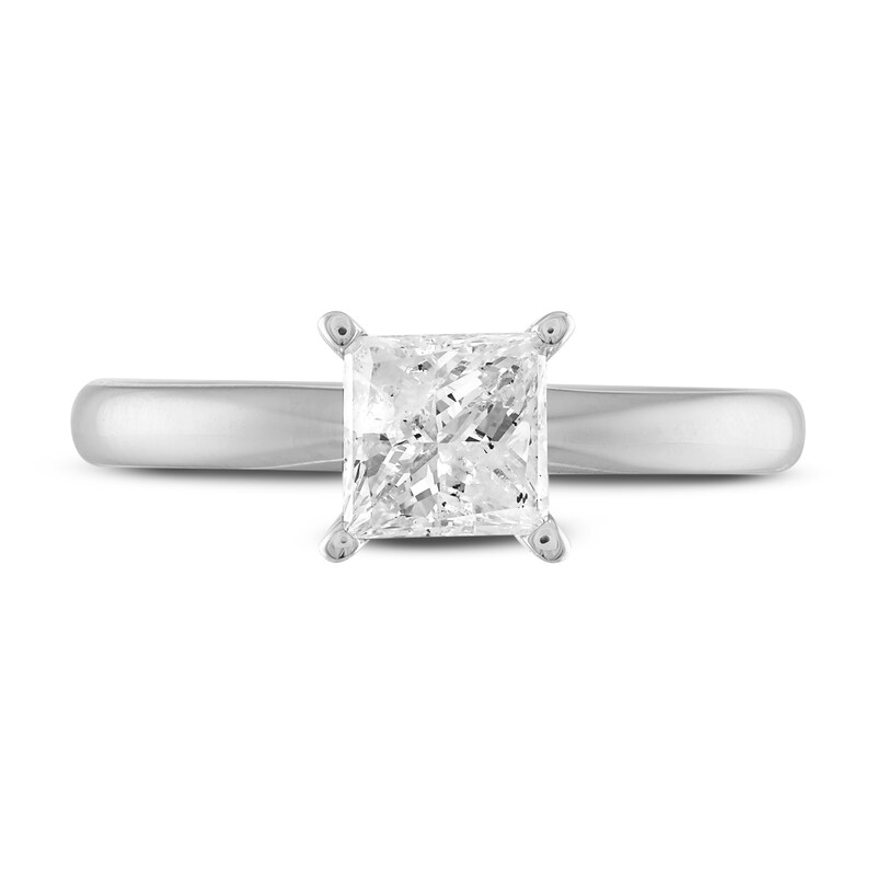 Diamond Solitaire Engagement Ring 1 ct tw Princess-cut 10K White Gold (J/I3)