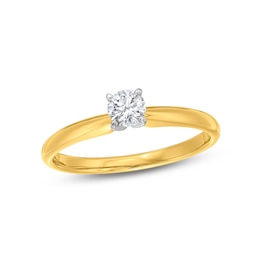 Diamond Solitaire Ring 1/4 carat Round-cut 14K Yellow Gold (J/I2)