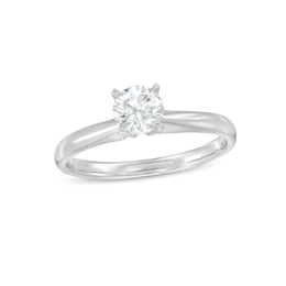 Diamond Solitaire Ring 1/2 carat Round-cut 14K White Gold (J/I2)