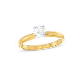 Diamond Solitaire Ring 1/2 carat Round-cut 14K Yellow Gold (J/I2)