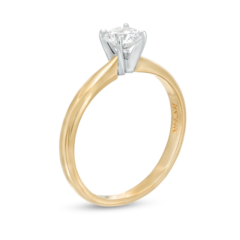 Main Image 3 of Adore Diamond Solitaire Ring 1/2 carat Round-cut 14K Yellow Gold (J/I2)
