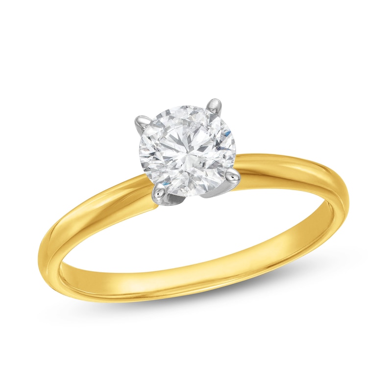 Diamond Solitaire Ring 3/4 carat Round-cut 14K Yellow Gold (J/I2) | Kay ...