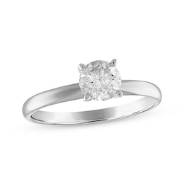 Diamond Solitaire Ring 1 carat Round-cut 14K White Gold