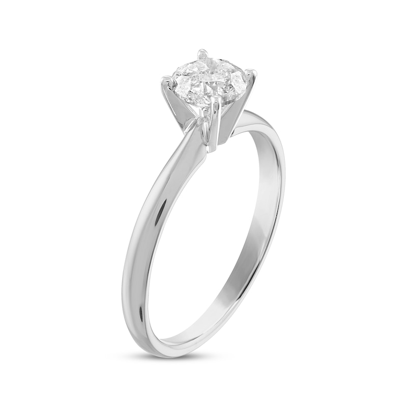 Diamond Solitaire Ring 1 carat Round-cut 14K White Gold (J/I2)