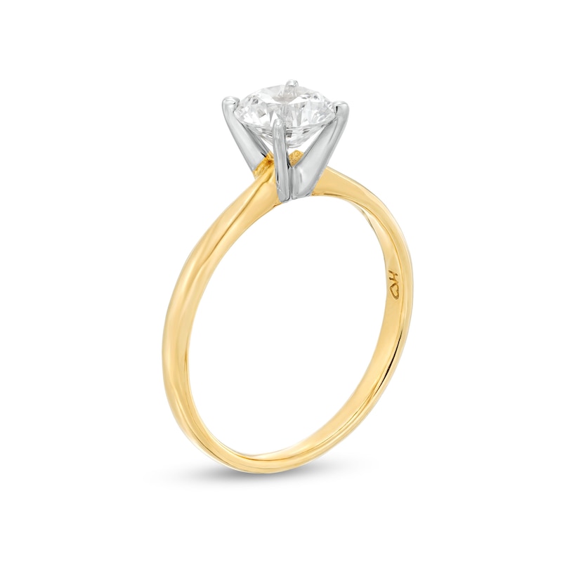 Diamond Solitaire Ring 1 carat Round-cut 14K Yellow Gold (J/I2)