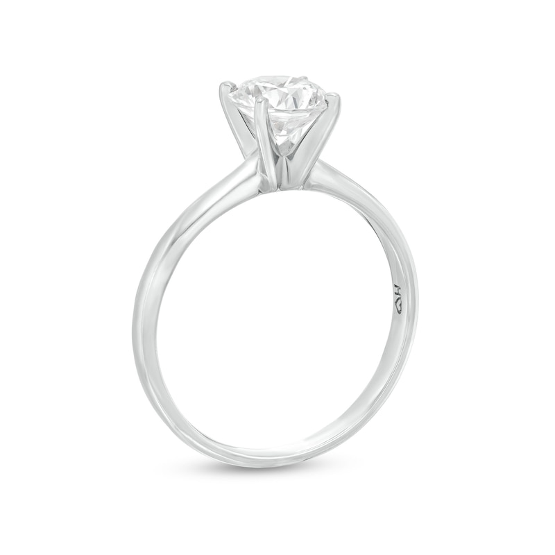 Diamond Solitaire Ring 1 Carat Round-cut 14K White Gold (J/I1)