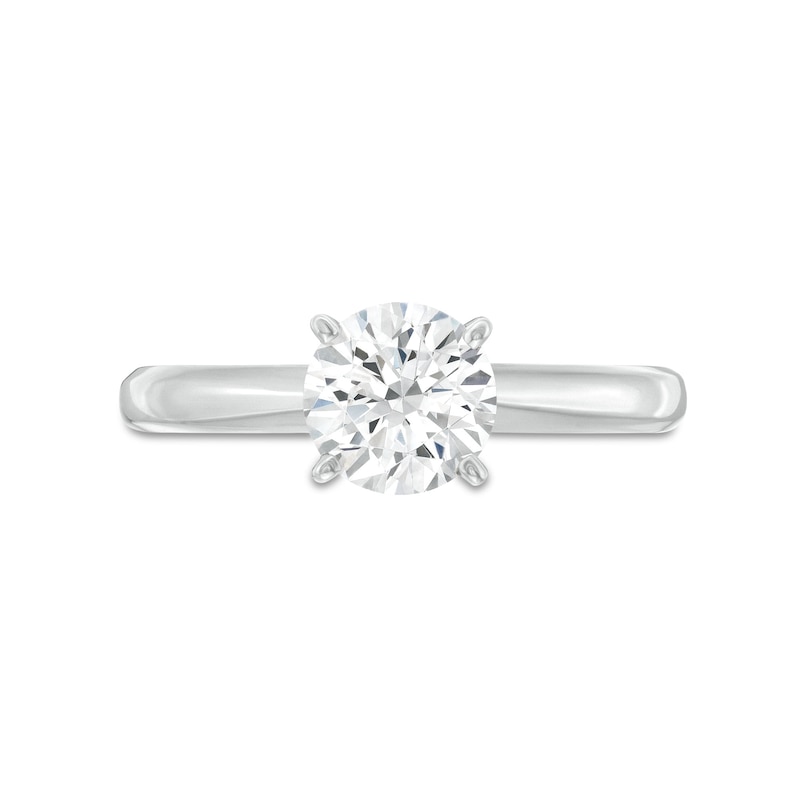 Diamond Solitaire Ring 1 Carat Round-cut 14K White Gold (J/I1)