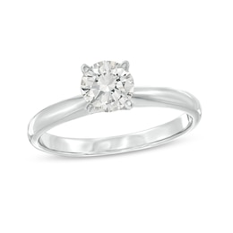 Solitaire Engagement Ring 3/4 Carat 14K White Gold
