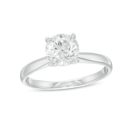 Solitaire Diamond Engagement Ring 1-1/4 ct 14K White Gold (J/I2)
