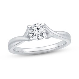The Kiss Diamond Solitaire GSI Engagement Ring 3/4 ct tw Round-cut Platinum