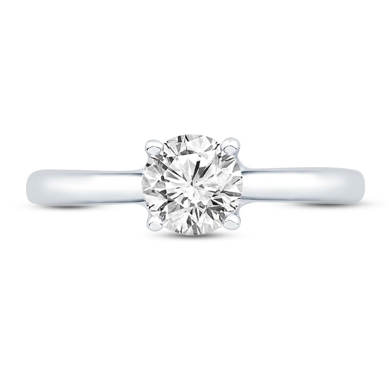 The Kiss Diamond Solitaire GSI Engagement Ring 1 ct tw Round-cut Platinum