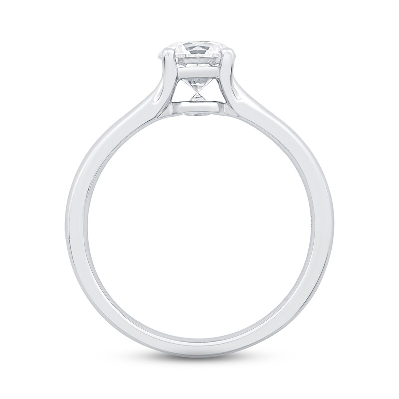 The Kiss Diamond Solitaire GSI Engagement Ring 1 ct tw Round-cut Platinum