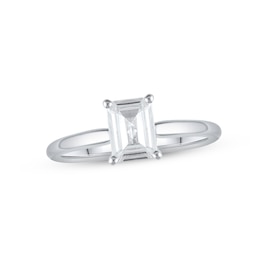 Lab-Created Diamonds by KAY Solitaire Ring 1 ct tw Emerald-cut 14K White Gold