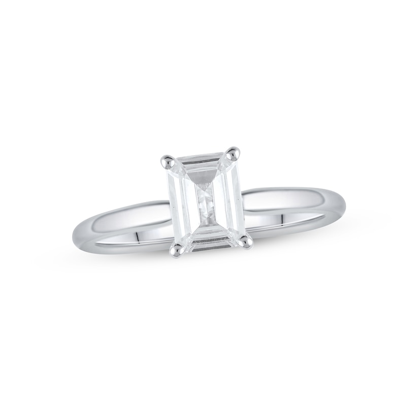 Main Image 1 of Adore Lab-Grown Diamonds Solitaire Ring 1 ct tw Emerald-cut 14K White Gold (F/VS2)