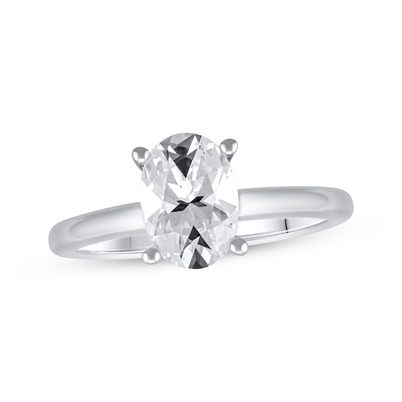 Lab-Created Diamonds by KAY Solitaire Ring 1-1/2 ct tw Oval-cut 14K White Gold (F/VS2)