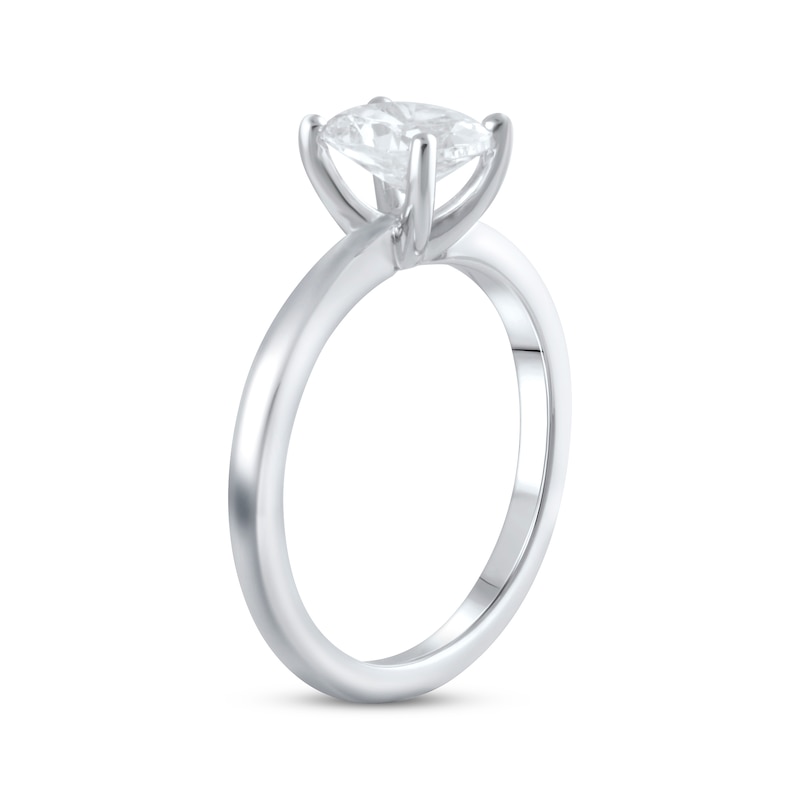Lab-Created Diamonds by KAY Solitaire Ring 1-1/2 ct tw Oval-cut 14K White Gold