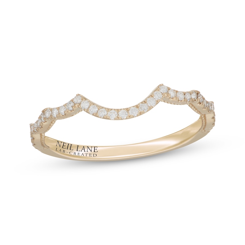 Main Image 7 of Neil Lane Artistry Lab-Grown Diamond Wedding Band 1/6 ct tw 14K Yellow Gold