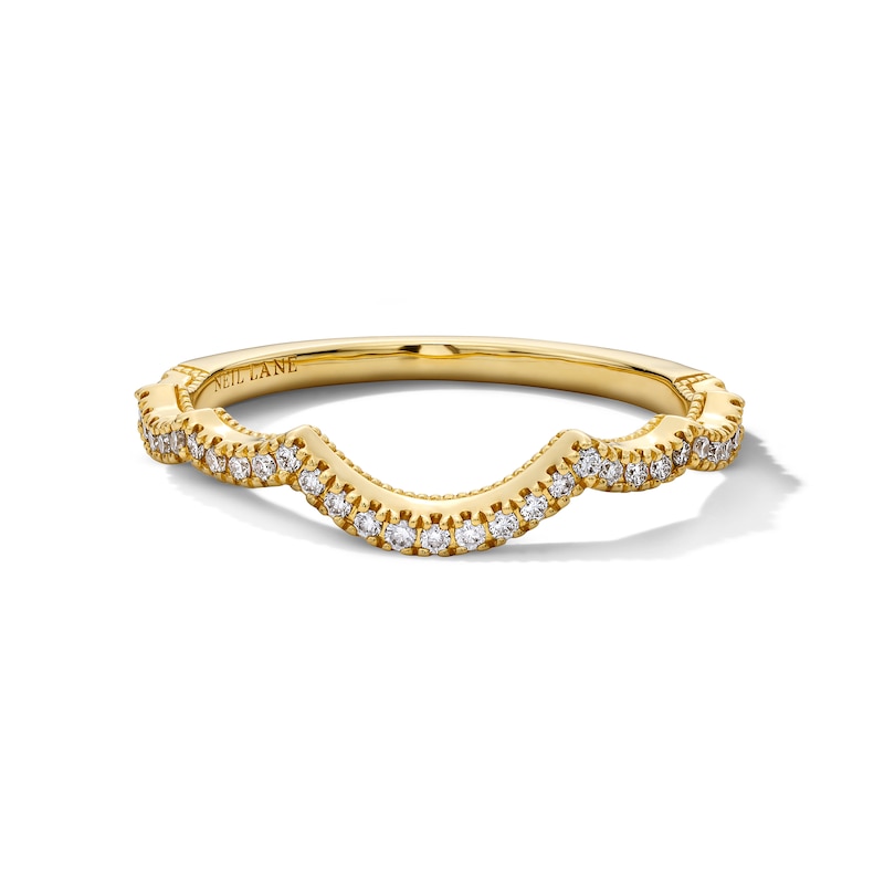 Main Image 3 of Neil Lane Artistry Lab-Grown Diamond Wedding Band 1/6 ct tw 14K Yellow Gold
