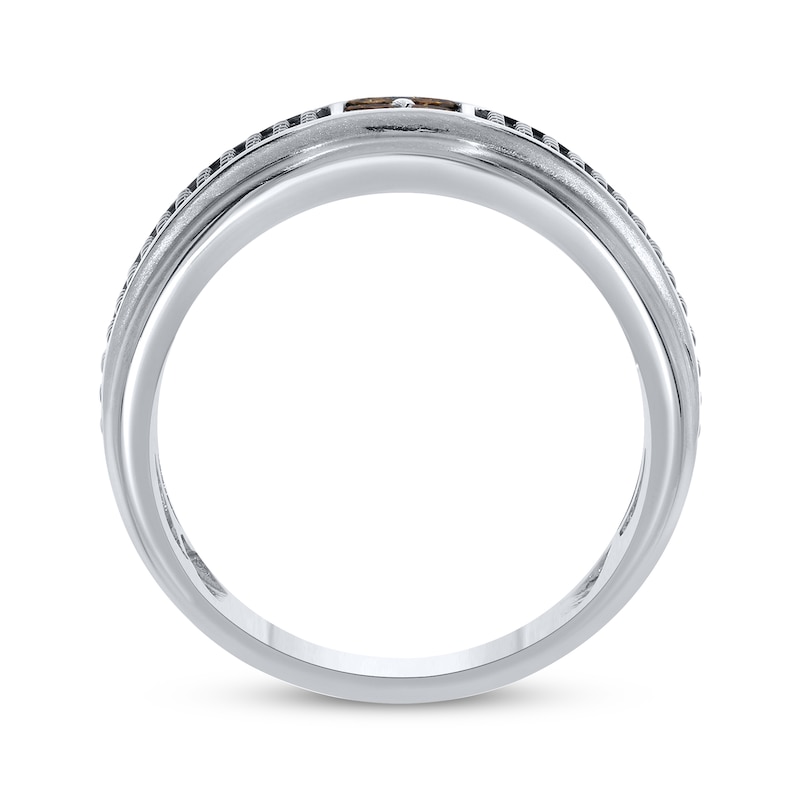 Men's Brown Diamond Wedding Band 1/5 ct tw 10K White Gold | Kay Outlet