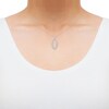 Thumbnail Image 2 of Diamond Oval Drop Necklace 1/2 ct tw 10K White Gold 18"
