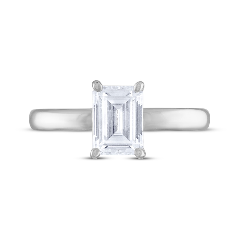 Main Image 3 of THE LEO Diamond Emerald-Cut Solitaire Engagement Ring 1-1/2 ct tw 14K White Gold