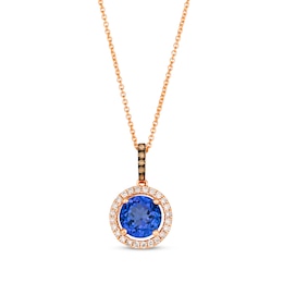 Le Vian Tanzanite Necklace 1/8 ct tw Diamonds 14K Strawberry Gold 20"