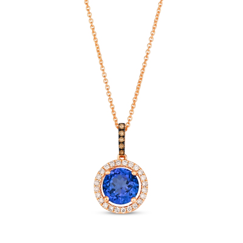 Main Image 1 of Le Vian Tanzanite Necklace 1/8 ct tw Diamonds 14K Strawberry Gold 20"