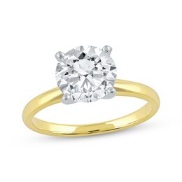 Lab-Created Diamonds by KAY Round-Cut Solitaire Engagement Ring 2 ct tw 14K Two-Tone Gold (I/SI2)