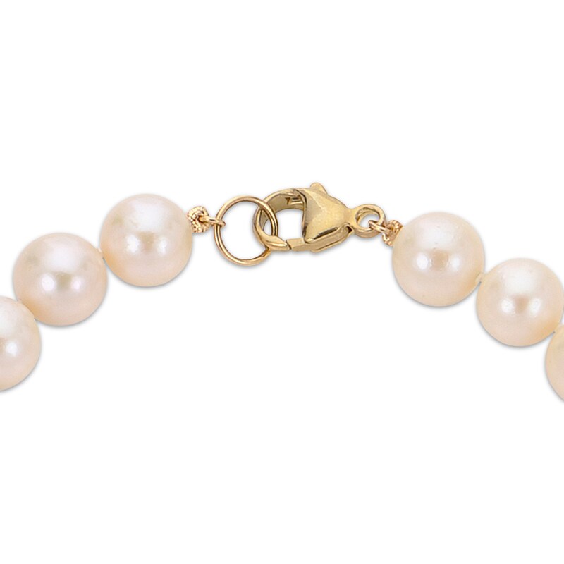 Main Image 2 of Men's Cultured Pearl Strand Bracelet 9.3mm 14K Yellow Gold 8.5"
