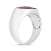 Thumbnail Image 1 of Men's Lab-Created Ruby Cushion-Shaped Ring Sterling Silver