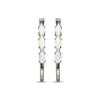 Thumbnail Image 2 of Oval-Cut Lab-Created Opal & White Lab-Created Sapphire Hoop Earrings Sterling Silver