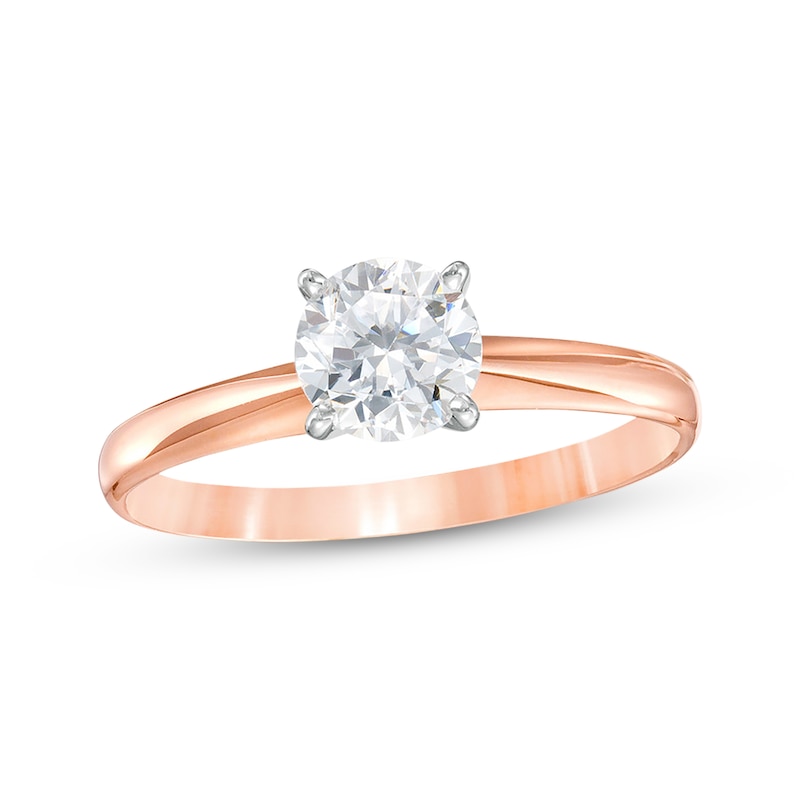 Main Image 1 of Round-Cut Diamond Solitaire Engagement Ring 3/4 ct tw 14K Rose Gold (I/I2)