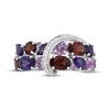 Thumbnail Image 3 of Multi-Shape Garnet, Amethyst, Pink & White Lab-Created Sapphire Loop Ring Sterling Silver