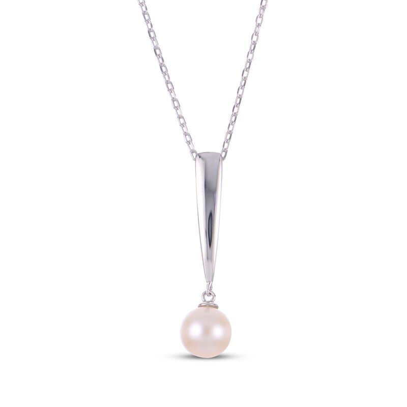 Cultured Pearl Drop Necklace Sterling Silver 18" Kay Outlet