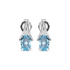 Thumbnail Image 2 of Oval-Cut Swiss Blue Topaz & White Lab-Created Sapphire Earrings Sterling Silver