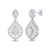 Thumbnail Image 1 of Pear & Marquise-Cut White Lab-Created Sapphire Marquise Frame Dangle Earrings Sterling Silver