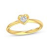 Thumbnail Image 1 of Adore Round-Cut Diamond Solitaire Heart-Shaped Frame Engagement Ring 1/5 ct tw 14K Yellow Gold (I/I2)