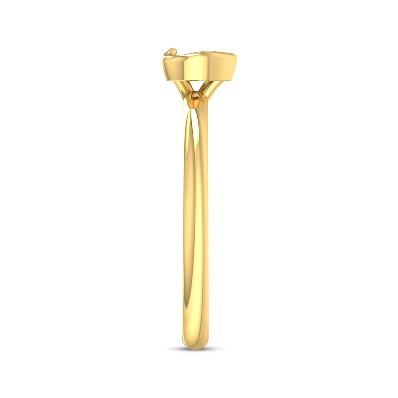 Main Image 2 of Adore Round-Cut Diamond Solitaire Heart-Shaped Frame Engagement Ring 1/5 ct tw 14K Yellow Gold (I/I2)